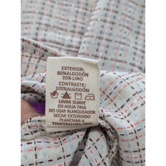 Coastal Button Up Shirt Women Size M Grid Check Plaid Office Minimalist Cowgirl - Picture 11 of 11